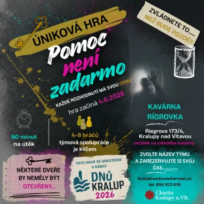 Úniková hra „Pomoc není zadarmo“ Charity Kralupy